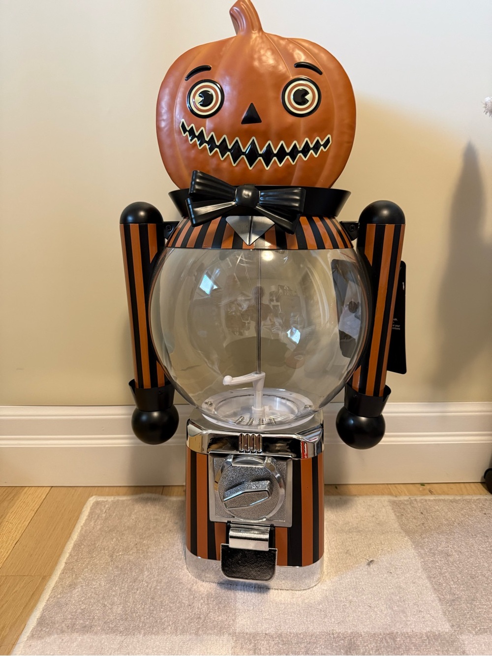 Halloween Pumpkin Gumball Machine Candy Dispenser - Orange